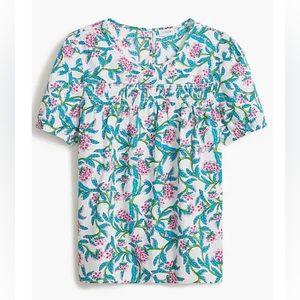 JCrew NWT poplin pull over shirt. Puff sleeves. XL